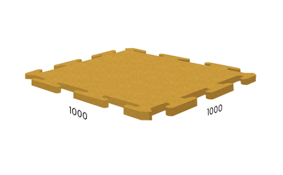 Плитка Ласточкин хвост, 1000х1000х25 мм, желтая