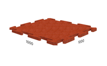 Плитка Ласточкин хвост, 1000х1000х25 мм, красная